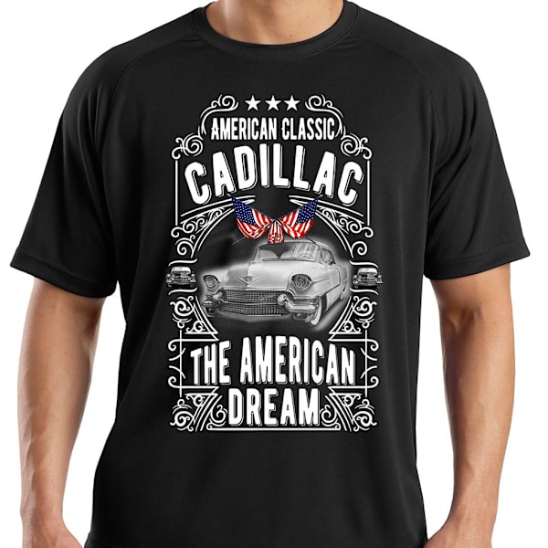 Bil T-shirt Cadillac svart vintage stil L