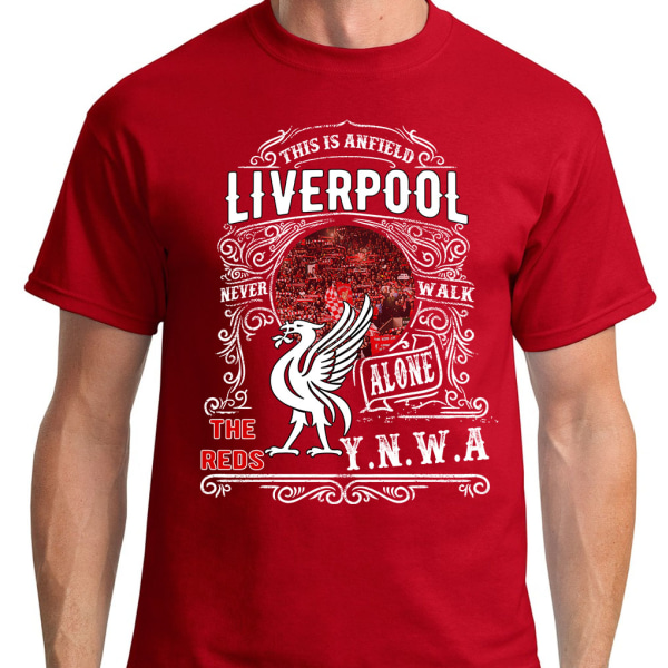 Liverpool vintage tyylinen t-paita - YNWA L