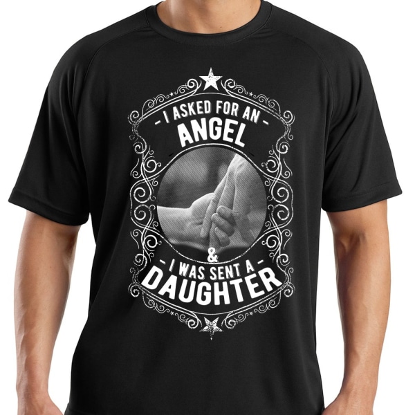 Pappa Dotter T-shirt - Asked for angel - Got a daughter L