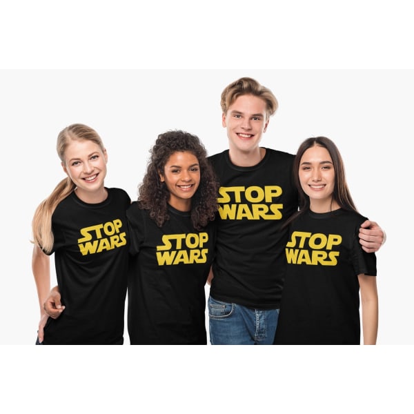 T-shirt med Stop Wars design S