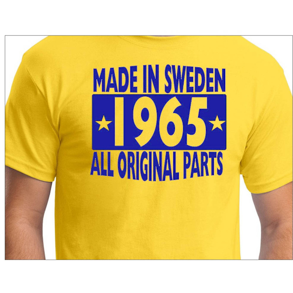 Gul T-shirt Made in Sweden 1965 All original parts M
