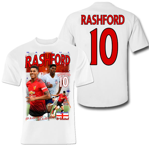 Rashford Man. Utd spelare t-shirt - polyester sportströja 10 160cl 12-13år