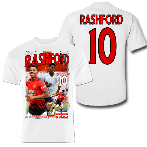 Rashford Man. Utd spelare t-shirt - polyester sportströja 10 Medium
