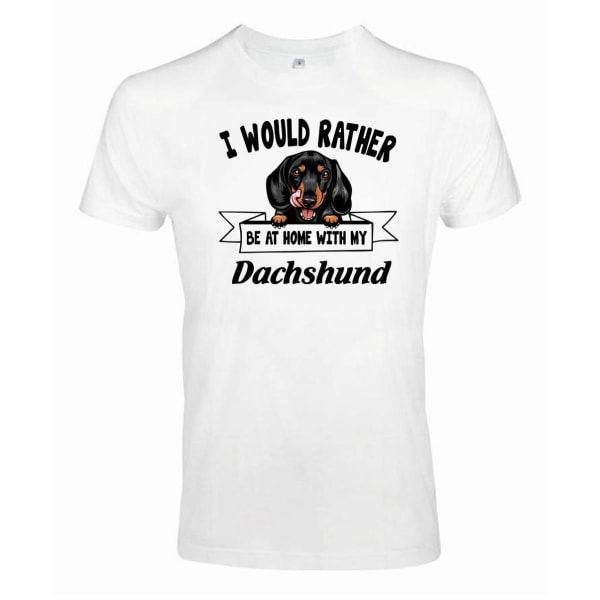 dachshund Kikande hund t-shirt - Rather be with... White XL
