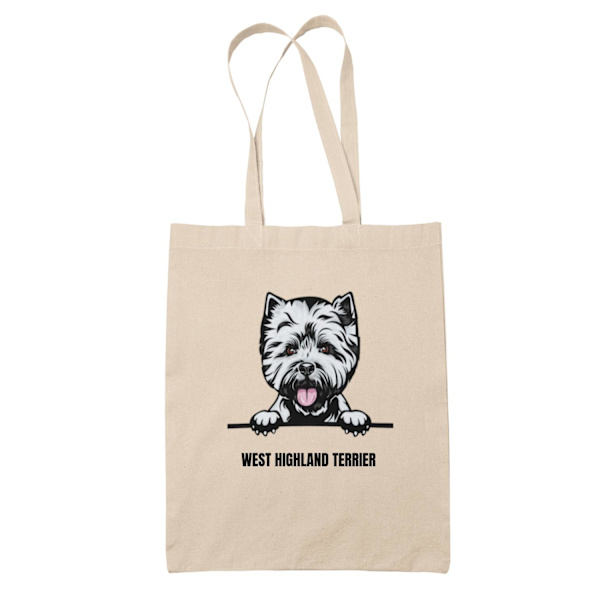 West highland terrier tygkasse hund shopping väska - Tote bag Natur one size