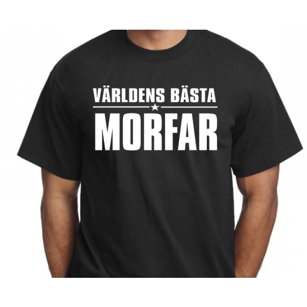 Svart T-shirt med design -Världens bästa Morfar XXL