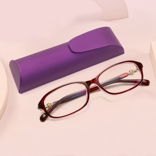Anti-blått lys lesebriller Firkantede briller LILLA Purple Strength 200