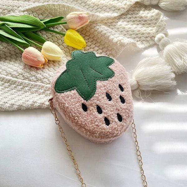 Strawberry Crossbody Bag Skulderveske ROSA 1 1 pink 1-1