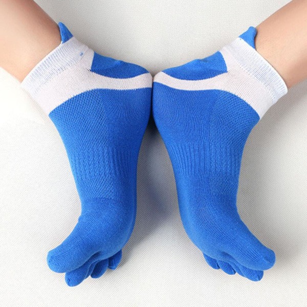 Miesten viisikärkiset puuvillasukat Miesten puuvillaiset sukat SININEN Blue