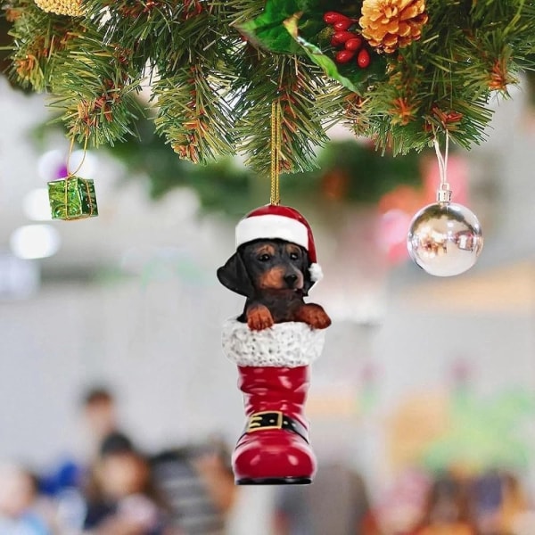 Mäyräkoira koiran riipus koiran joulukuusen koristeena 1 1 1