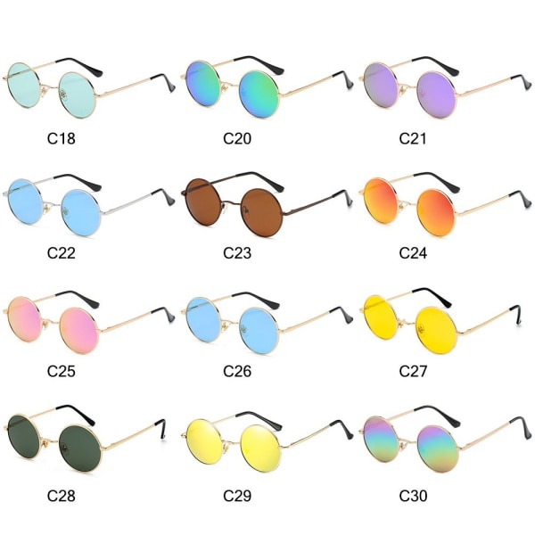 Små runde solbriller Hippie Circle Solbriller C8 C8 C8