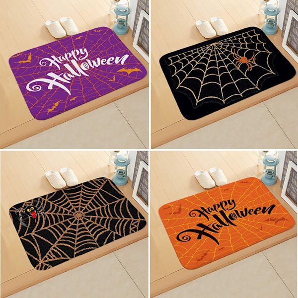 Happy Halloween Dørmåtte Spider Web Rug 4 4 4