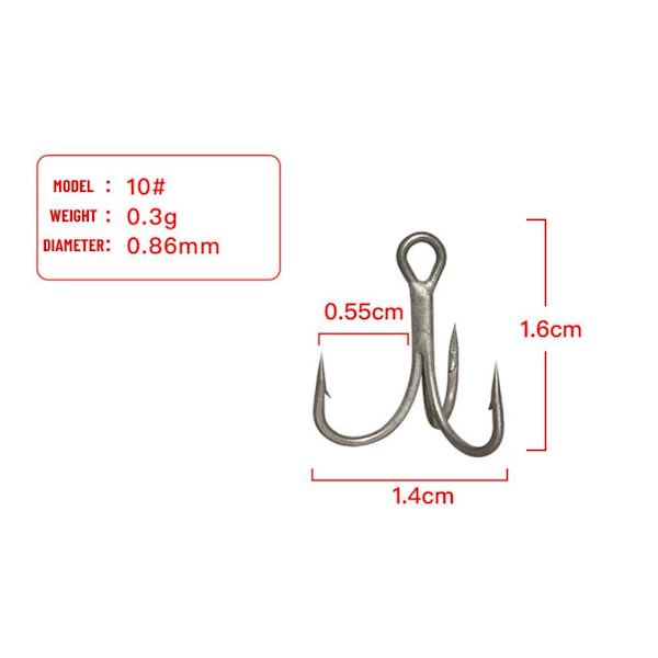 20 kpl / set Fishhoks High Carbon Steel 10 10 10