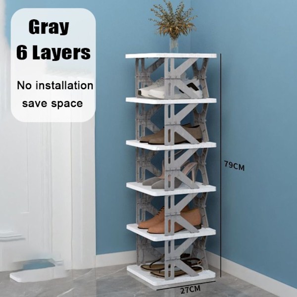 Sammenfoldelige Skostativer Skoskabe GRÅ 6 LAG GRÅ 6 LAG Gray 6 layers