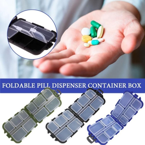 Daily Pill Box Medicin Dispenser Case ARMY GREEN Army Green