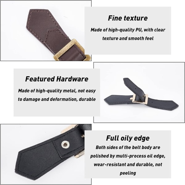 6 stk PU-læder Snap Toggle Læderlås Fasteners Erstatning