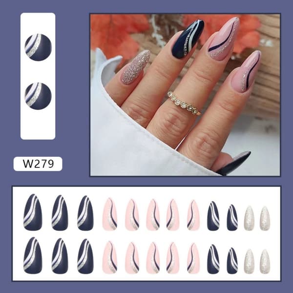 24stk False Nails Long Mandel W276 W276