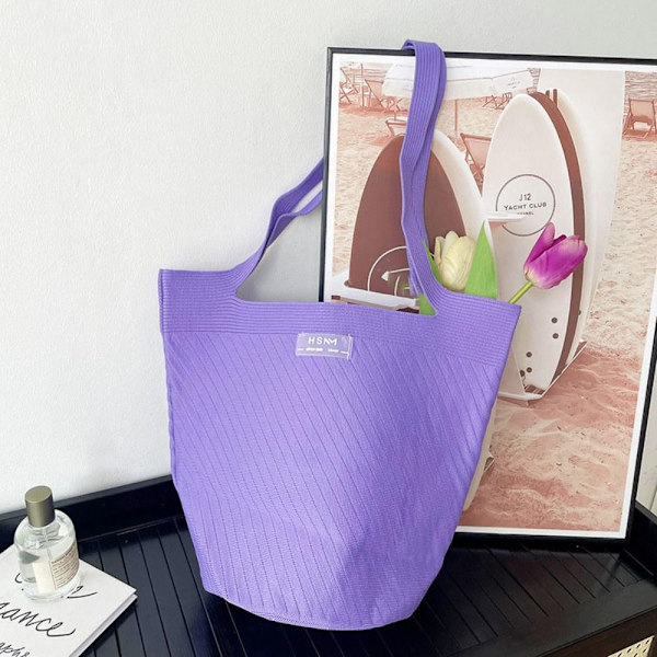 Knit Handbag Knot rannelaukku VILLA purple