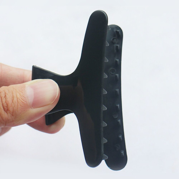 12 stk. Butterfly Hårclips Barbershop Positioning Clips SORT Black and White