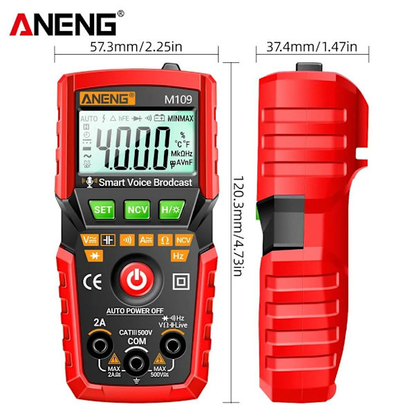 Digital Multimeter Multimetro Meter RØD Red