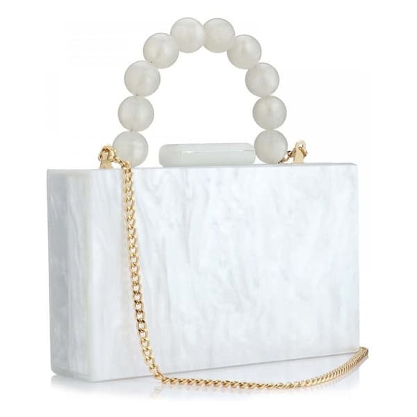 Evening Clutch Bag lyxig Handväska VIT White