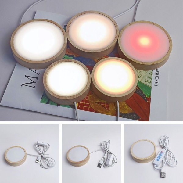 LED Light Dispaly Base Krystallkuleholder 10CMWARM LIGHT WARM 10cmWarm Light