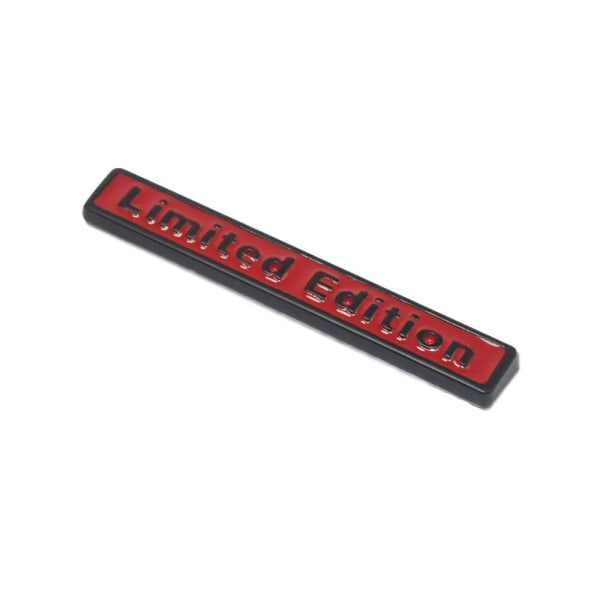 Bil Limited Edition-klistremerke Limited Edition Metal Badge SVART Black Red