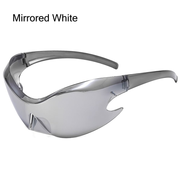 Sportsolglasögon 2000-talssolglasögon SPEGLADE VIT SPEGLADE Mirrored White