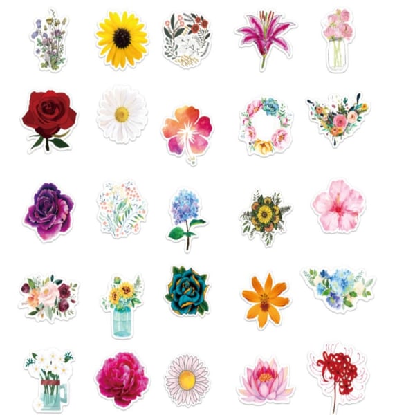 Flower Stickers Pack Ikke-absorberende klistremerke Vinyl Stickers