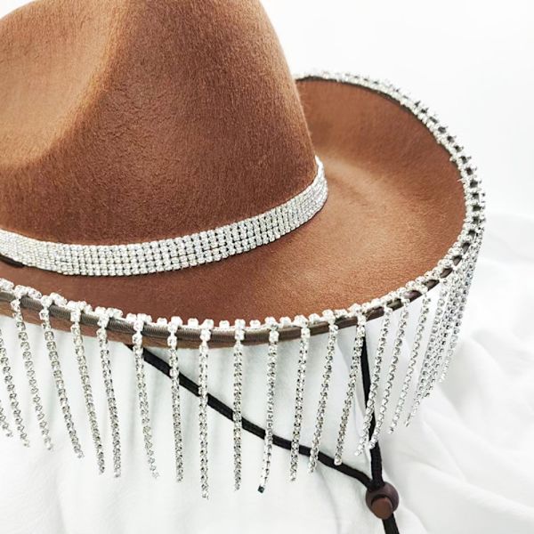 Rhinestone Cowgirl Hat West Cowgirl Hattar SVART black