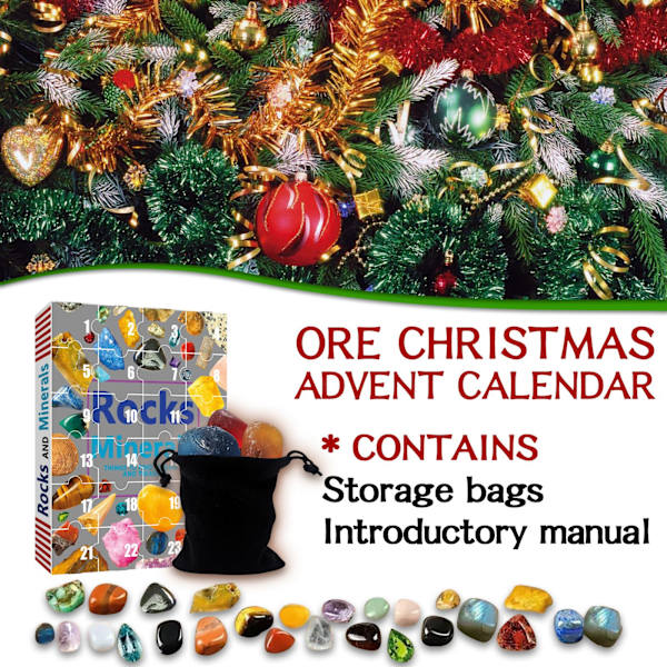 Adventskalender Naturliga Kristallstenar Stenar Jul Blind Box