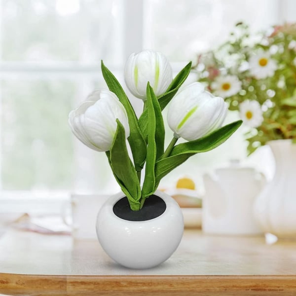 LED Tulip Bordlampe Kunstig Blomst ORANGE orange