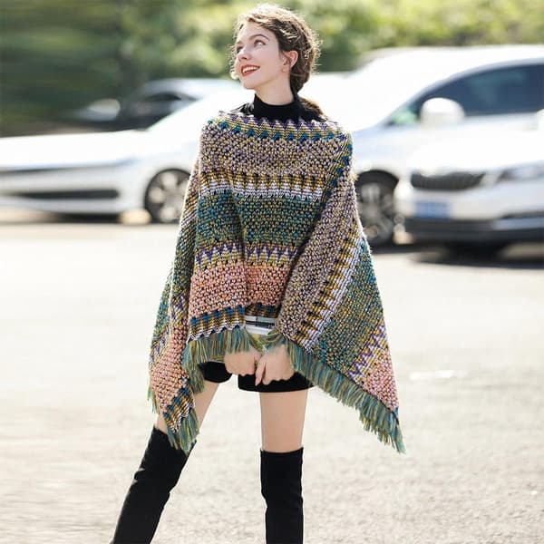 Mongolian Poncho Pullover Tupsuhuivi TUMMAN SININEN dark blue