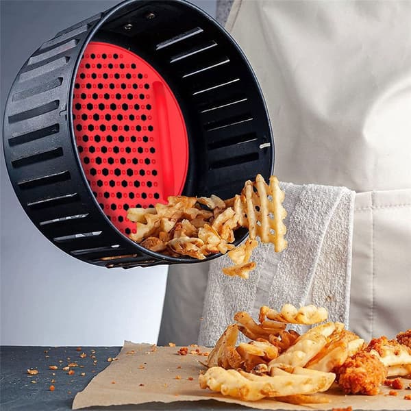 Runda silikonfoder till Air Fryer RÖD 17CM red 17cm