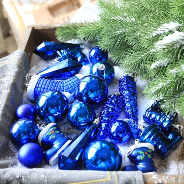 21 STK/Kasse Juletræspynt Juleboldpynt blue