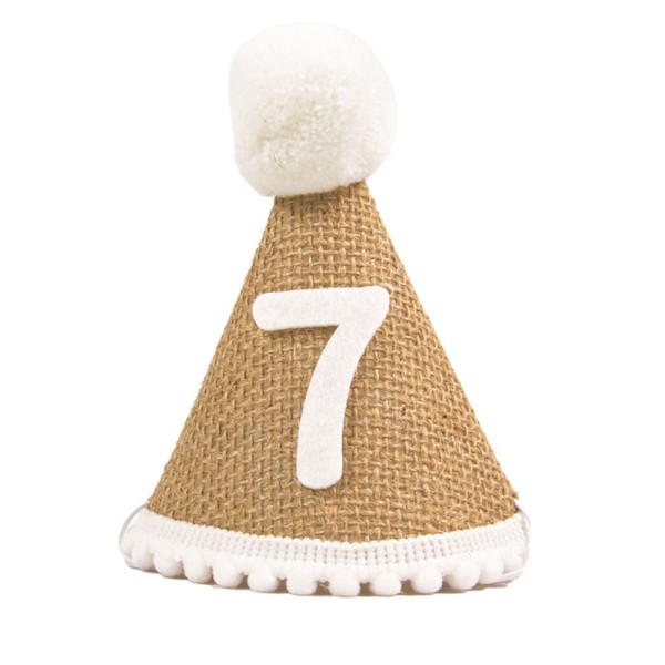 2st Burlap Hat Baby Shower Hat NO.7 NO.7 No.7