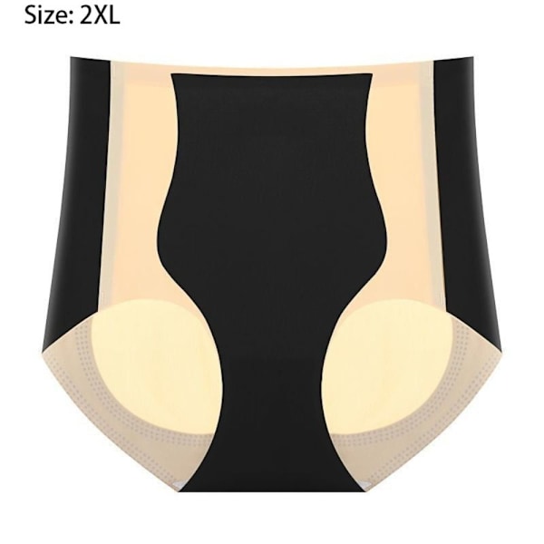 Hip Lifting Farve Panel Trusser Ice Silk Shaping Briefs SORT black 2XL