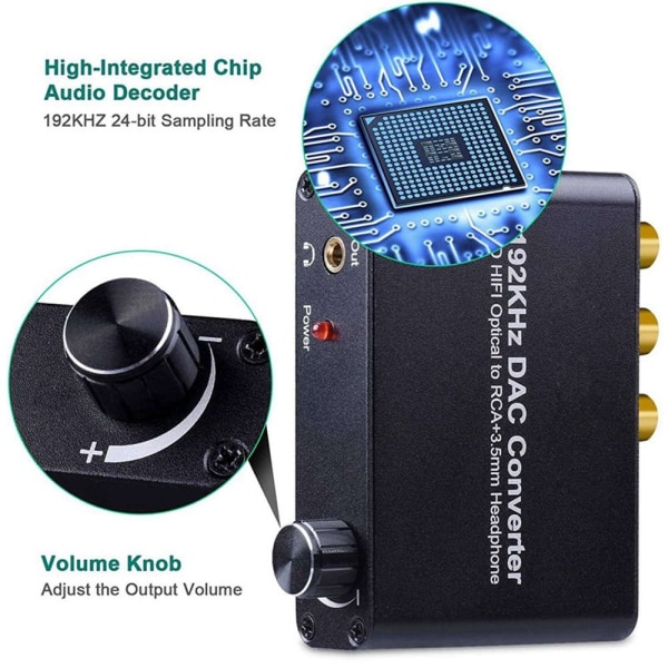 Digital til Analog Audio Converter Koaksial Optisk til Analog