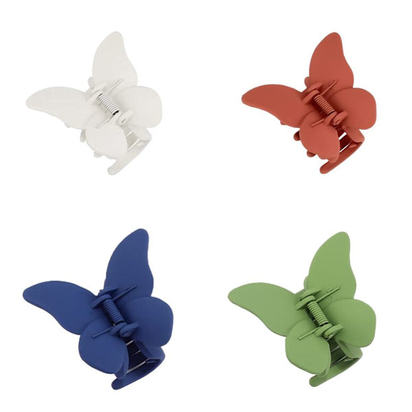 4 stk Butterfly Hårklemmer Matte Hårkloklemmer D D D