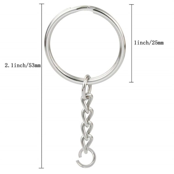 50 Stk Nøglering Nøglering Split Ringe Nøglering GLAD STIL GLAD Smooth Style