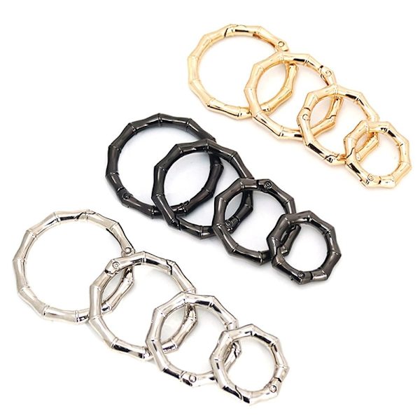 5 st Spring Polygon-Ring Spännen Karbinhake Handväskor Handväskor Black 35.6mm