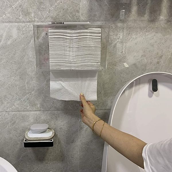 Seinälle kiinnitettävä paperipyyhe-annostelija Paperipyyhepidike WC