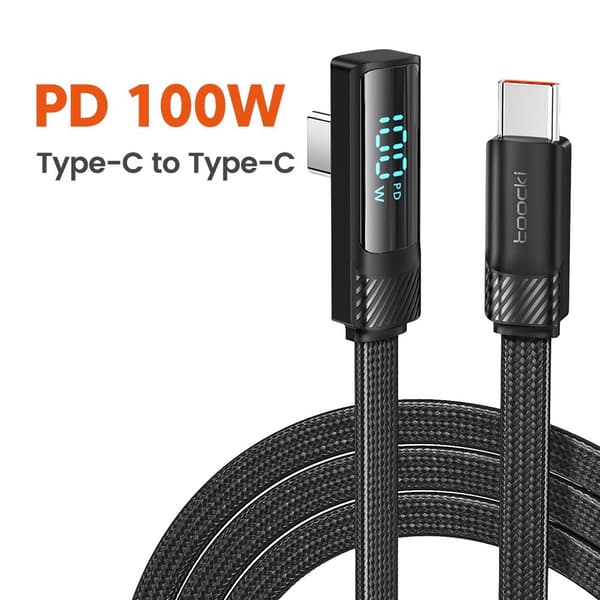 USB Type C Kabel Hurtigopladningskabel C-C SORT C-C SORT C-C Black