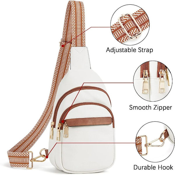 Läder Crossbody-väska Solid Fanny Pack MÖRKBRUN dark brown