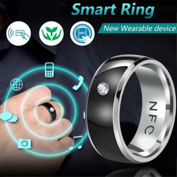 NFC Smart Ring Finger Digital Ring SVART 8 8 BLACK 8-8