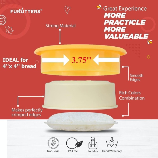 4 stk Sandwichform Tusi Maker GUL 2STK GUL 2STK yellow 2pc