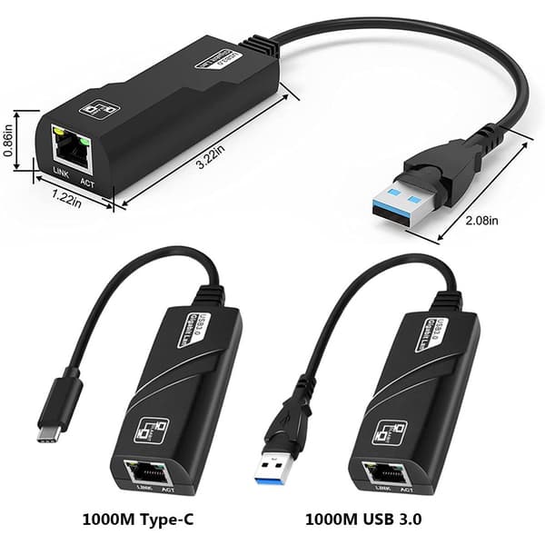 Ethernetadapter USB 3.0 till Gigabit 1000M USB 3.0