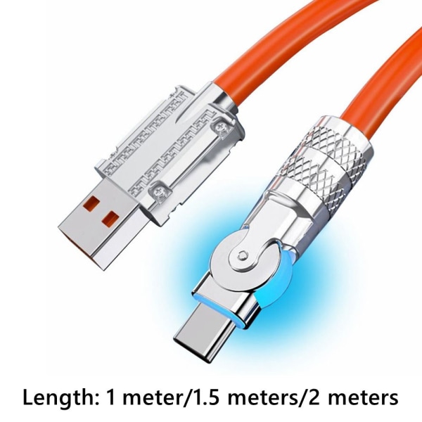 Typ C Laddningskabel Mobiltelefon Laddningskabel ORANGE 1,5 M Orange 1.5 m-1.5 m