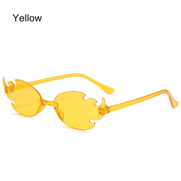 Fire Flame Aurinkolasit Liekin muotoiset aurinkolasit KELTAINEN KELTAINEN Yellow
