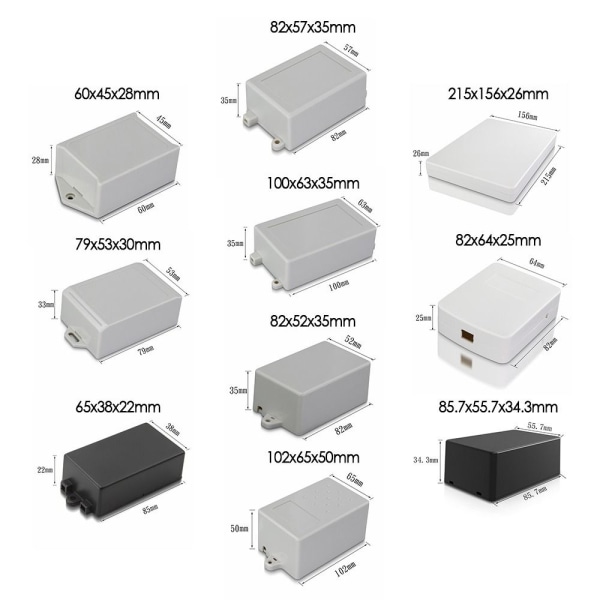 Elektronisk prosjektboks Vanntett deksel Prosjekt 85,7X55,7X34,3MM 85.7x55.7x34.3mm